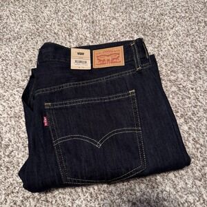 LEVI'S Women's 32x30 Middy Straight Jeans Dark‎ Wash Blue Mid-Rise New